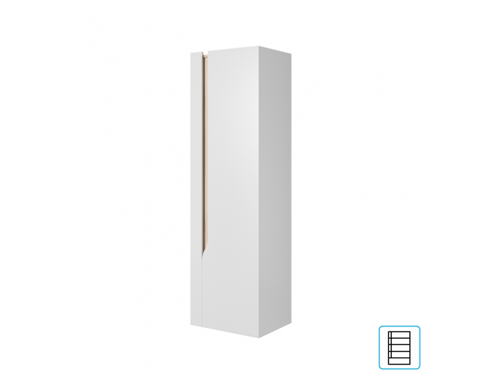 Policová skriňa Luis 1D - biely mat / dub jantár