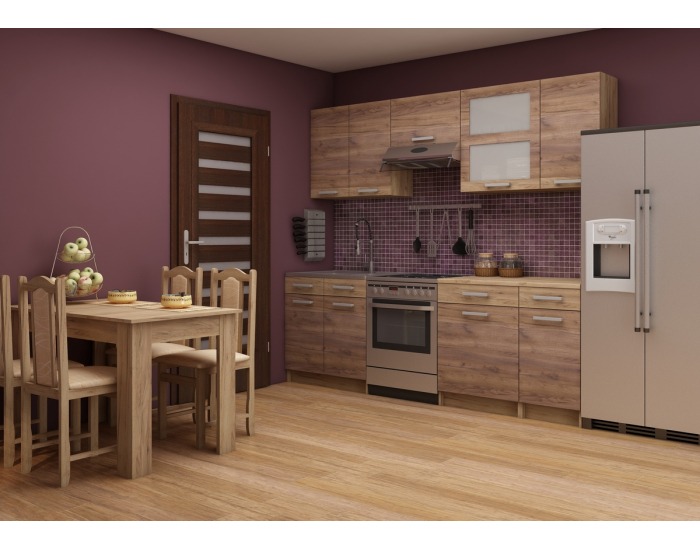 Horná kuchynská skrinka Polo W60PN - craft tobaco / craft zlatý