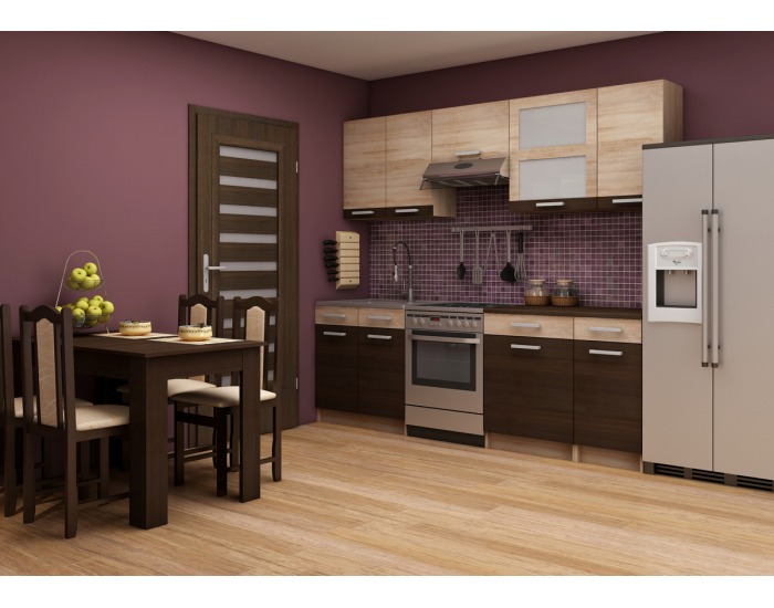 Dolná kuchynská skrinka Polo S80/1SZ - sonoma tmavá / sonoma svetlá