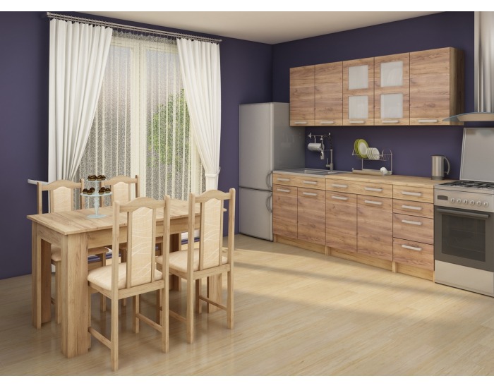 Horná kuchynská skrinka Polo W60PN - craft tobaco / craft zlatý