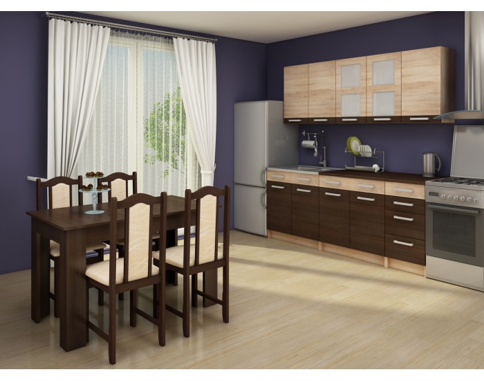 Dolná kuchynská skrinka Polo S80/1SZ - sonoma tmavá / sonoma svetlá