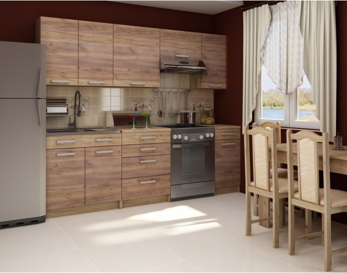 Horná kuchynská skrinka Polo W60PN - craft tobaco / craft zlatý