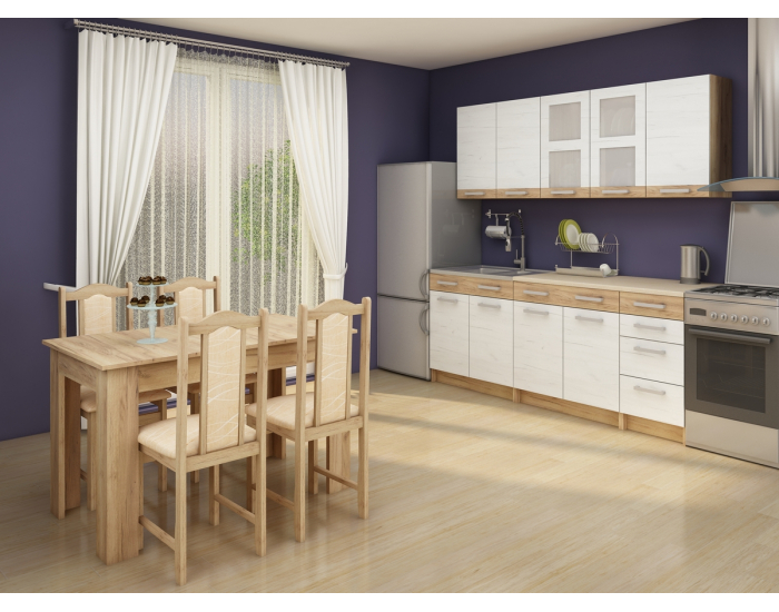 Kuchyňa Polo - craft biely / craft zlatý