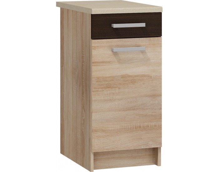 Dolná kuchynská skrinka Polo S40/1SZ - sonoma svetlá / sonoma tmavá