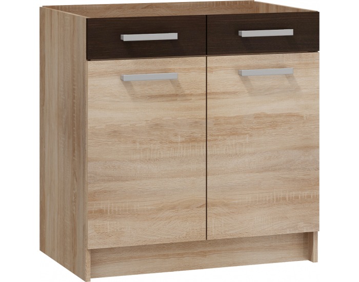 Drezová kuchynská skrinka Polo S80Z - sonoma svetlá / sonoma tmavá