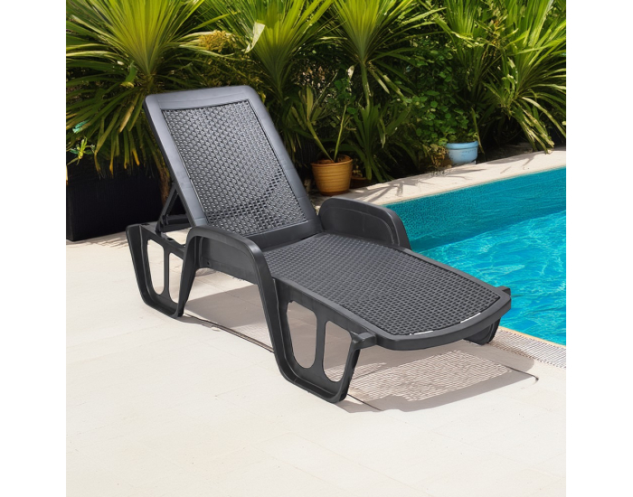 Záhradné stohovateľné lehátko Polro - antracit