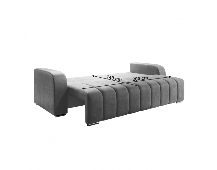 Rozkladacia pohovka s úložným priestorom Porima - sivá