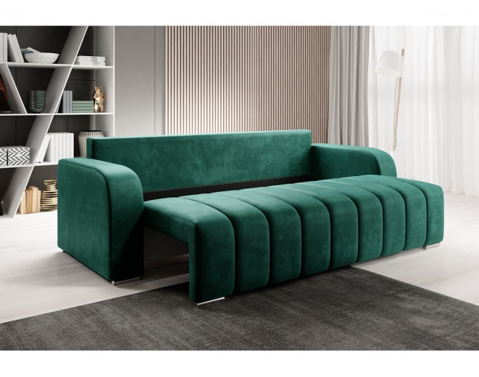 Rozkladacia pohovka s úložným priestorom Porima - smaragdová