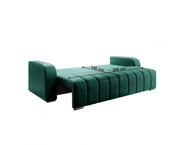 Rozkladacia pohovka s úložným priestorom Porima - smaragdová