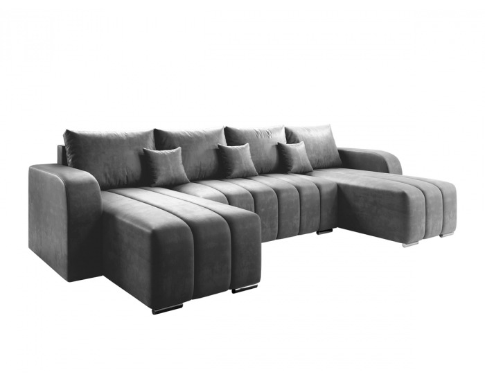 Rohová sedačka U s rozkladom Porima U L/P - sivá
