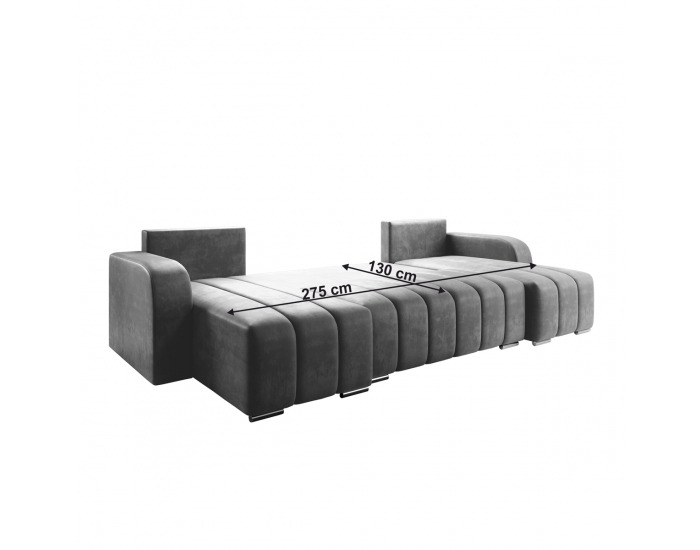 Rohová sedačka U s rozkladom Porima U L/P - sivá