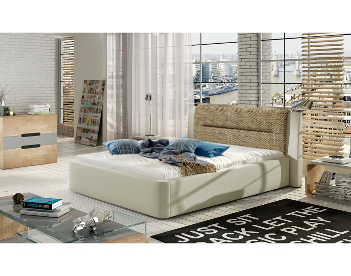 Posteľový rám Portima 160 - béžová / cappuccino