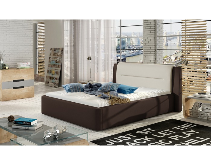 Posteľový rám Portima 160 - tmavohnedá (Soft 66) / béžová (Soft 33)