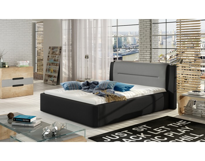 Posteľový rám Portima 180 - čierna / sivá