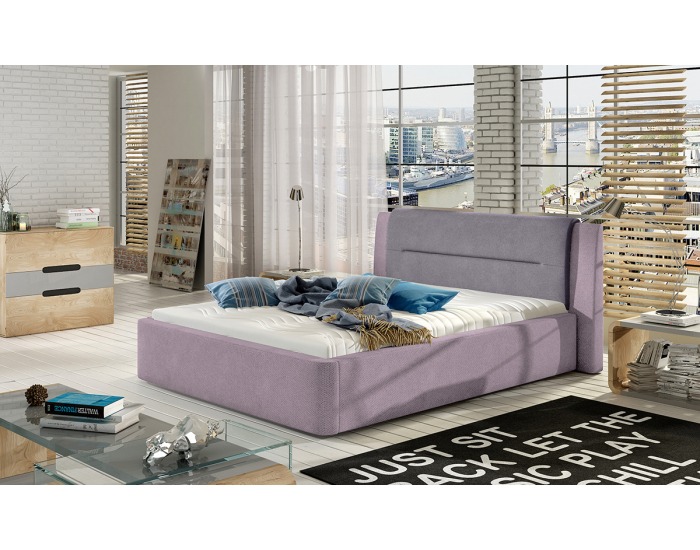 Čalúnená manželská posteľ Portima 180 - ružová / fialová