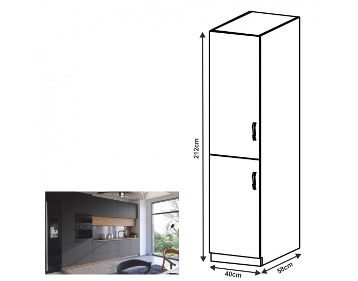 Potravinová skriňa Langen D40SP L - dub artisan / sivá