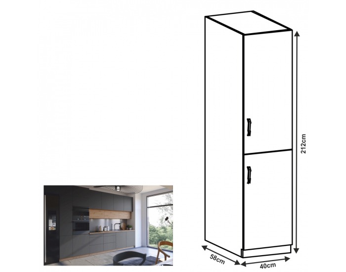 Potravinová skriňa Langen D40SP P - dub artisan / sivá