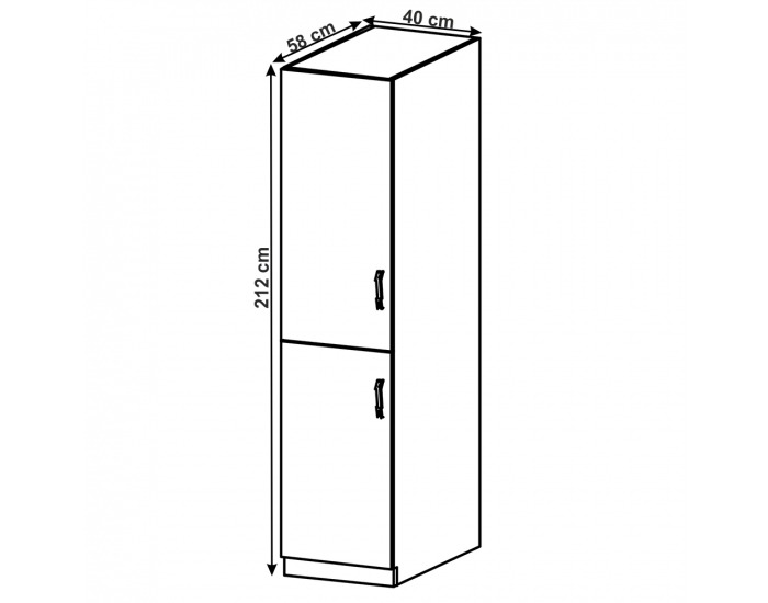 Potravinová skriňa Layla D40SP L - sivá matná / biela
