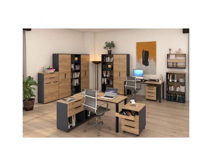 Pracovňa Klaudius - grafit / dub artisan