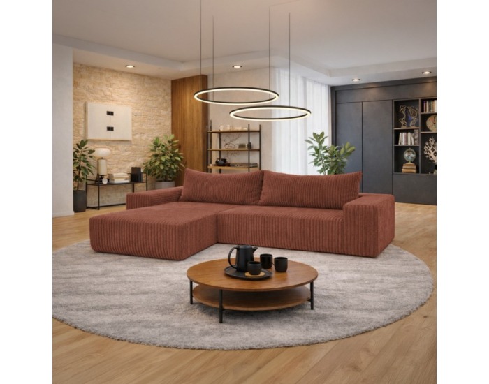 Rohová sedačka s rozkladom Prema Roh Uni L/P - hnedá 