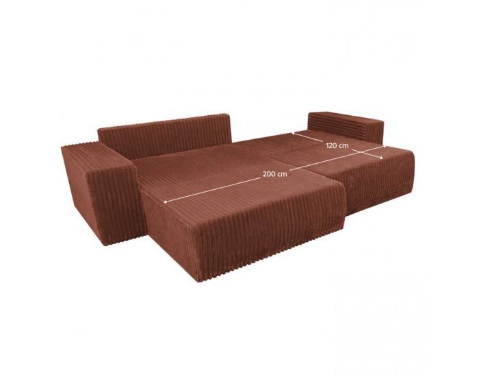 Rohová sedačka s rozkladom Prema Roh Uni L/P - hnedá 