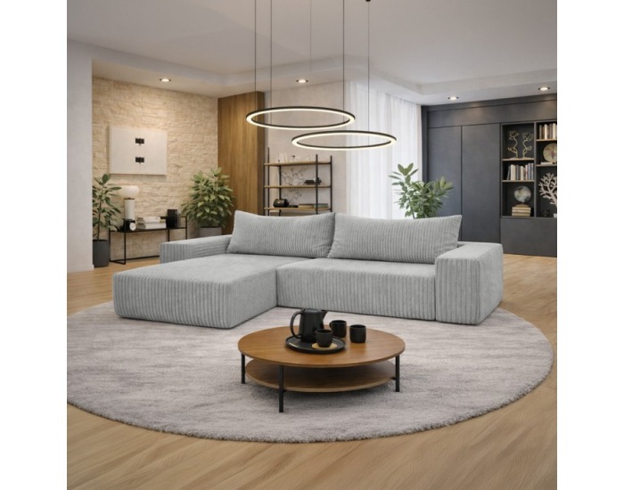 Rohová sedačka s rozkladom Prema Roh Uni L/P - svetlosivá