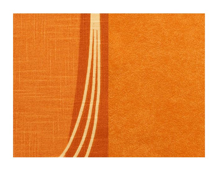 Jednolôžková posteľ (váľanda) Iza - vlny oranžové / suedine oranžový