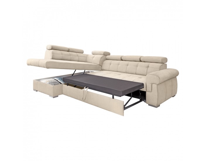 Rohová sedačka s rozkladom a úložným priestorom Primus Roh L - béžová