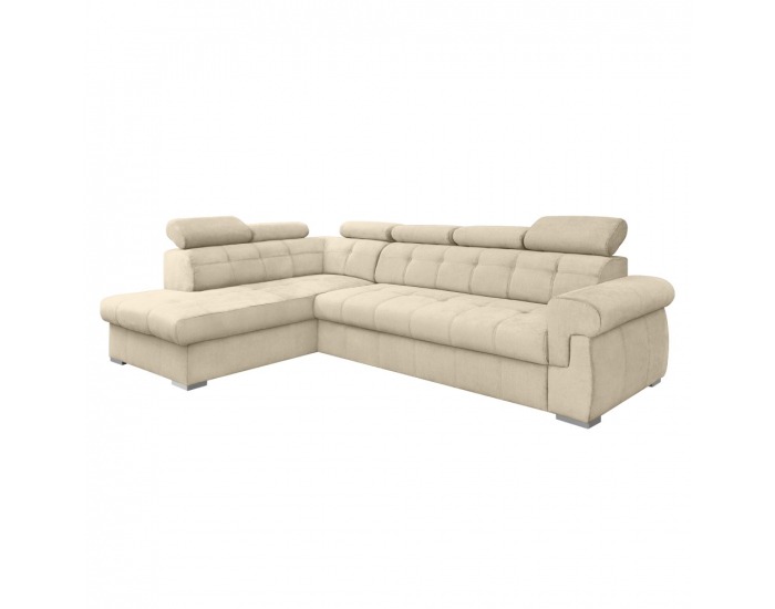 Rohová sedačka s rozkladom Primus Roh New L - béžová / strieborná