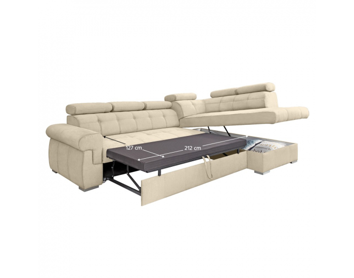 Rohová sedačka s rozkladom Primus Roh New P - béžová / strieborná