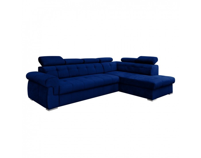 Rohová sedačka s rozkladom Primus Roh New P - modrá / strieborná