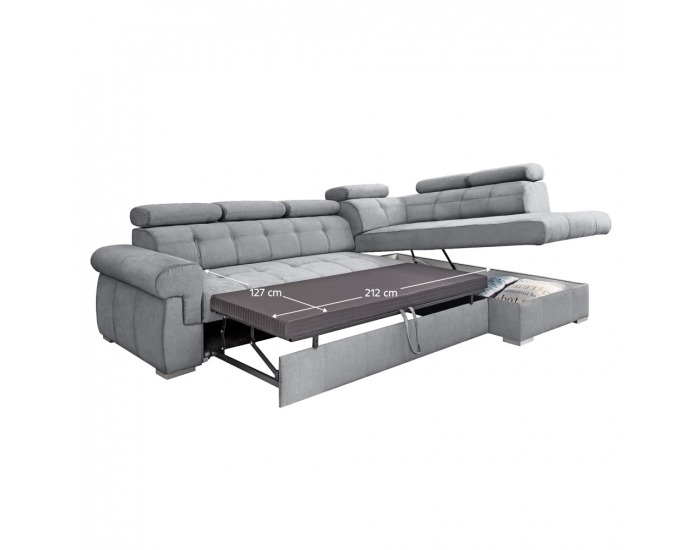 Rohová sedačka s rozkladom Primus Roh New P - sivá / strieborná