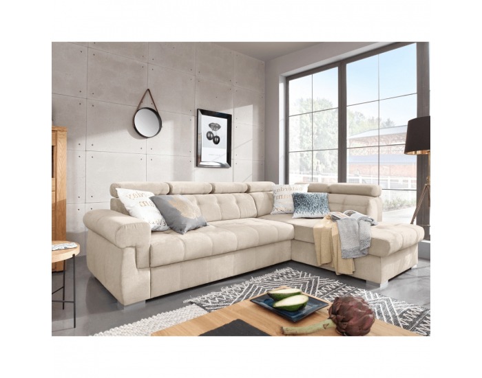 Rohová sedačka s rozkladom a úložným priestorom Primus Roh P - béžová