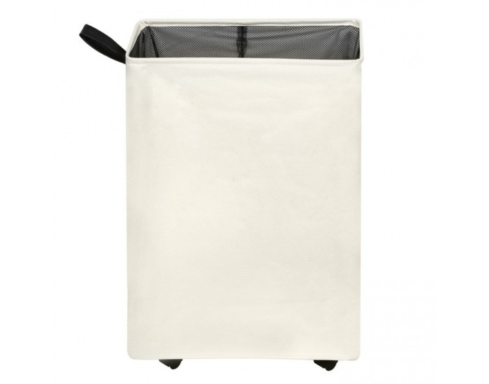 Skladací kôš na prádlo s kolieskami Prior - béžová