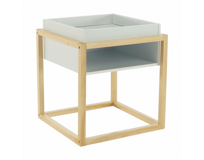 Príručný stolík Hagan - biela / prírodná