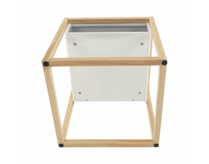 Príručný stolík Hagan - biela / prírodná