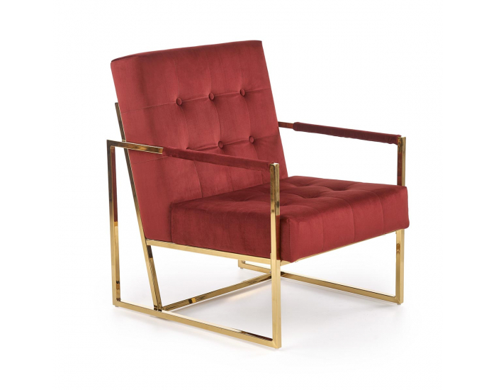 Kreslo Prius - bordová / zlatá