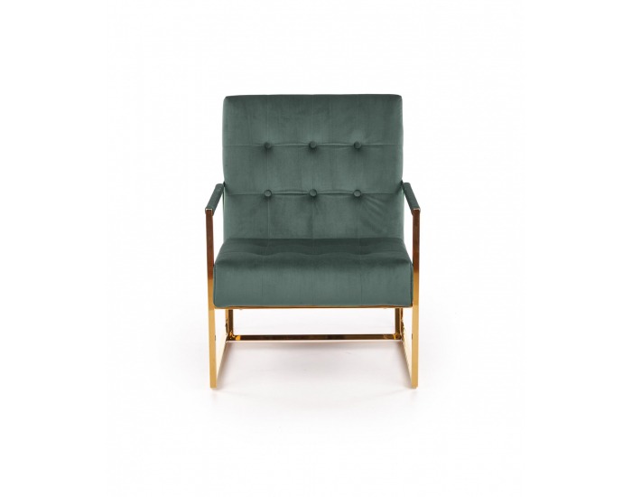 Kreslo Prius - tmavozelená / zlatá