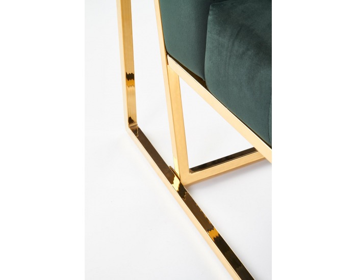 Kreslo Prius - tmavozelená / zlatá