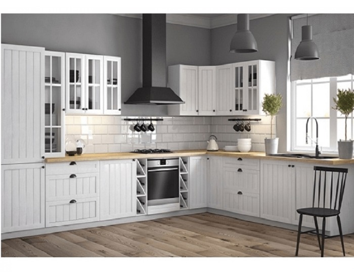 Potravinová skriňa Provance D60P L - biela / sosna Andersen