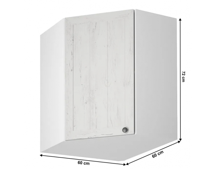 Horná rohová kuchynská skrinka Provance G60N - biela / sosna Andersen