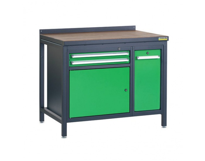 Pracovný stôl PSS01D/L2L9 - grafit / zelená