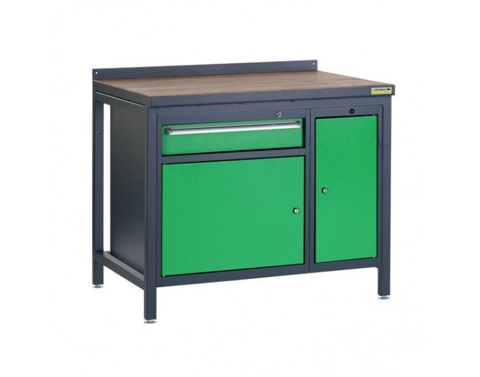Pracovný stôl PSS01D/L3L10 - grafit / zelená