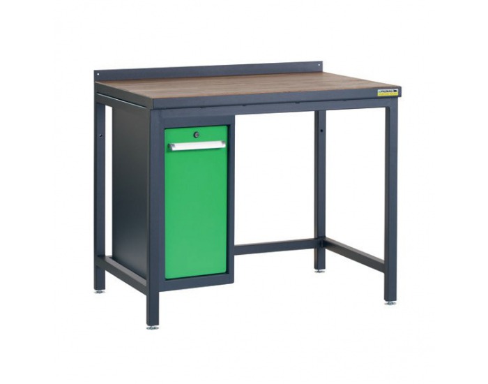 Pracovný stôl so zverákom PSS01D/L9 - grafit / zelená