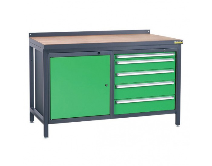 Pracovný stôl PSS02D/L1L4 - grafit / zelená