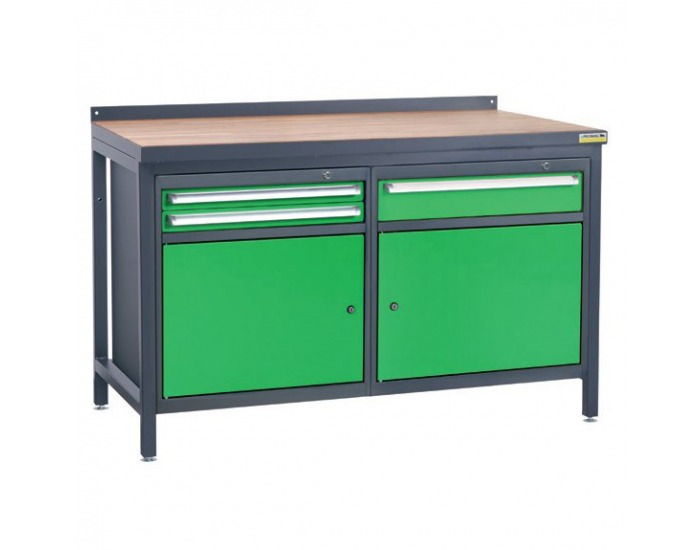 Pracovný stôl PSS02D/L2L3 - grafit / zelená