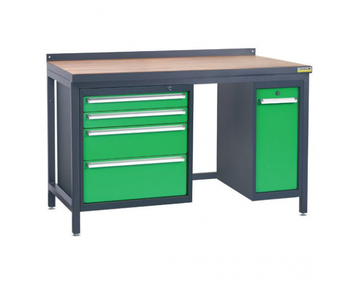 Pracovný stôl PSS02D/L6L9 - grafit / zelená