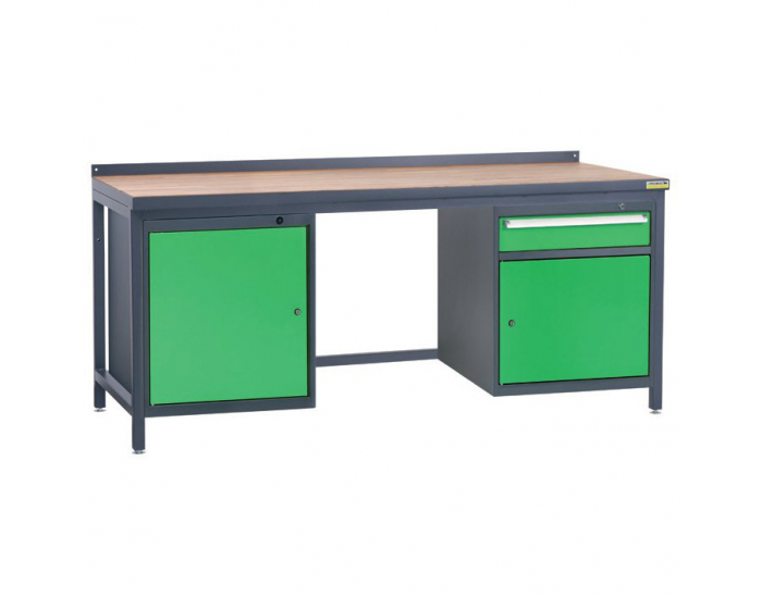 Pracovný stôl PSS03D/L1L3 - grafit / zelená