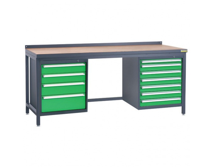 Pracovný stôl PSS03D/L7L8 - grafit / zelená