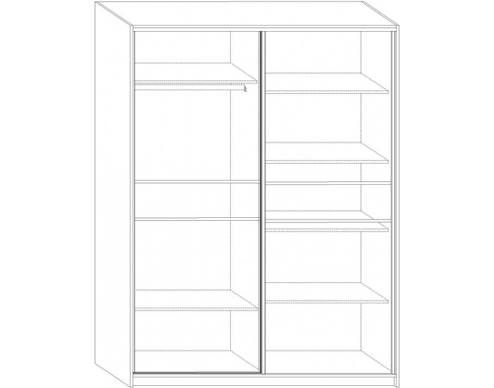 Šatníková skriňa s posuvnými dverami Puerto 160A 2D - sonoma svetlá / sonoma tmavá